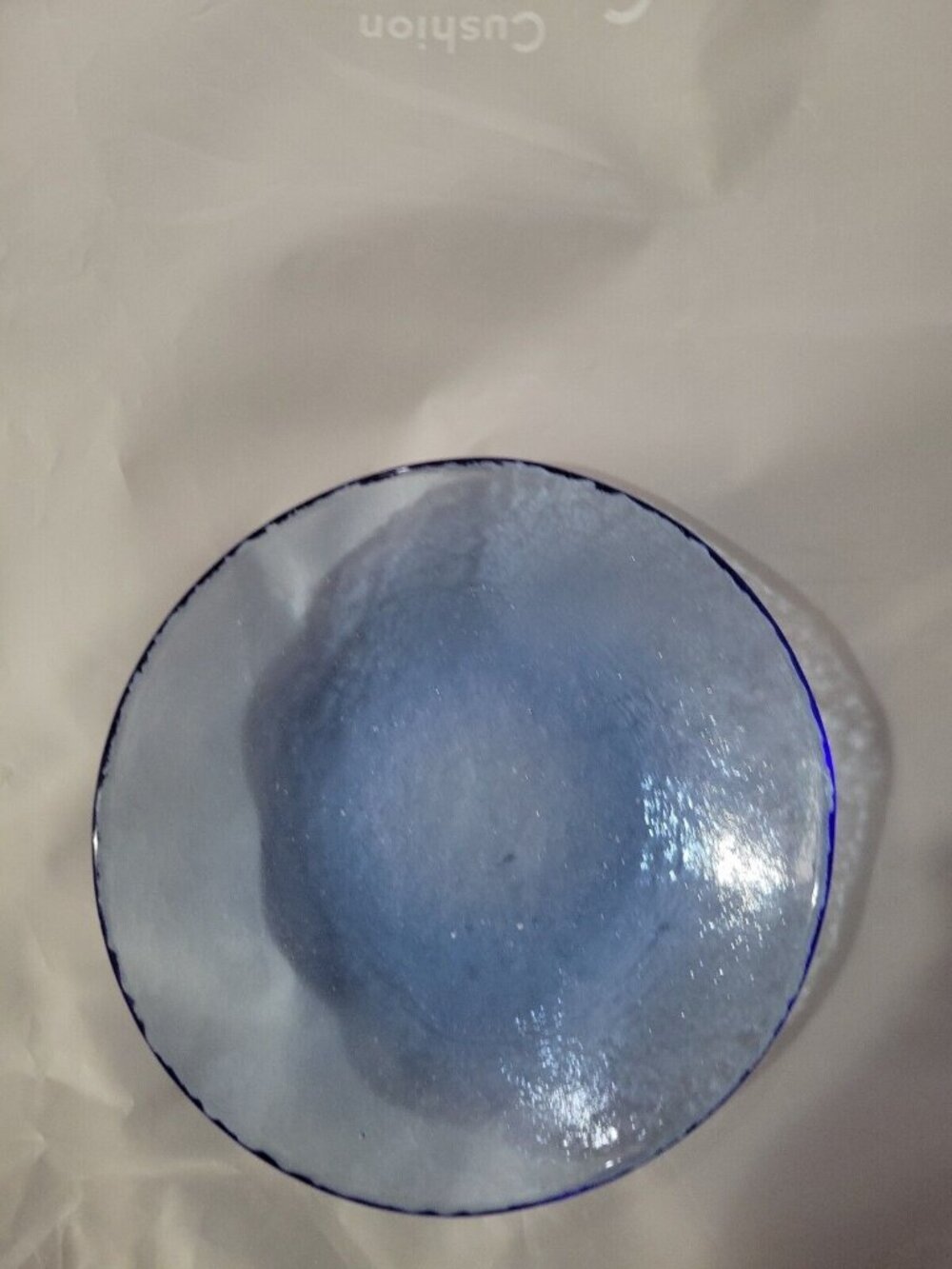 Fire and Light Recycled Art Glass Cobalt Blue Dipping Dish Bowl 4.5in USA
